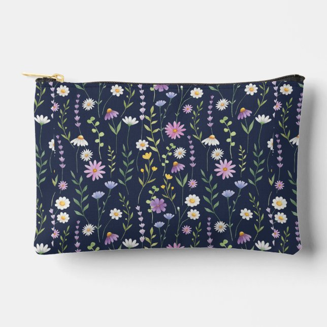 Floral Surface Pattern-Fashion Spring Flowers      Accessory Pouch (Front)