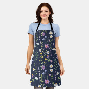 Floral Surface Pattern-Fashion Spring Flowers Apron