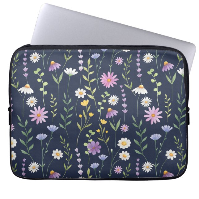 Floral Surface Pattern-Fashion Spring Flowers      Laptop Sleeve (Front)