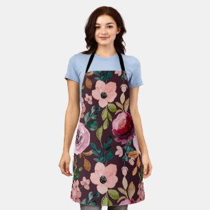 Floral Surface Pattern-Fashion Watercolor Colourfu Apron
