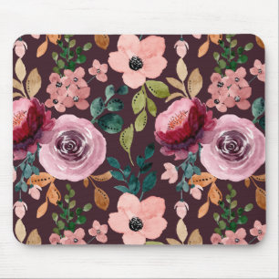 Floral Surface Pattern-Fashion Watercolor Colourfu Mouse Mat