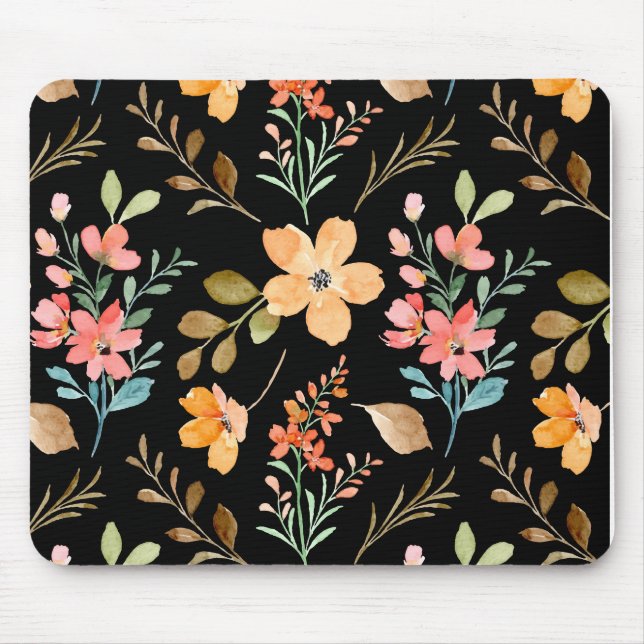 Floral Surface Pattern- Fashion Watercolor Spring  Mouse Mat (Front)