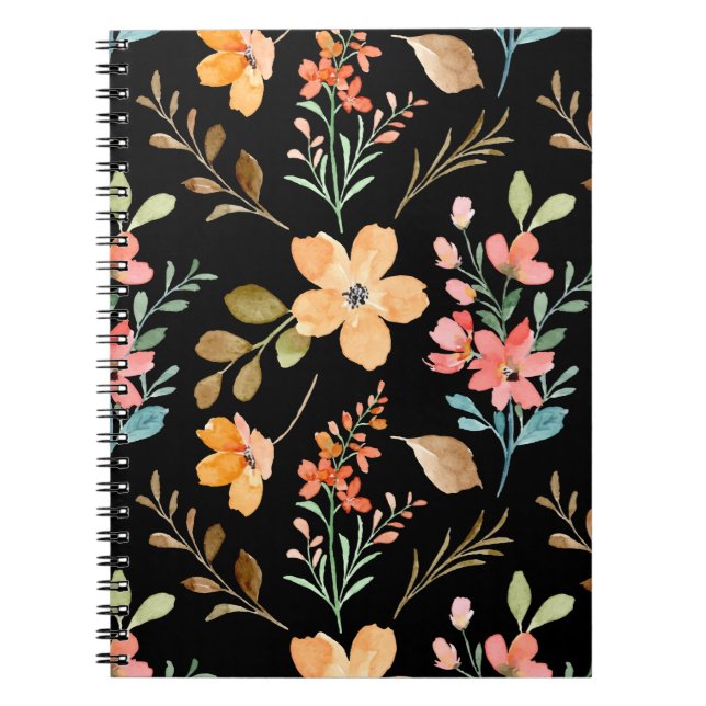 Floral Surface Pattern- Fashion Watercolor Spring  Notebook (Front)