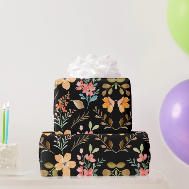 Floral Surface Pattern- Fashion Watercolor Spring  Wrapping Paper (Party Gifts)