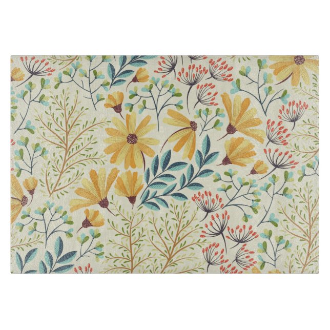 Floral Surface Pattern- Stylish Abstract Wallpaper Cutting Board (Front)