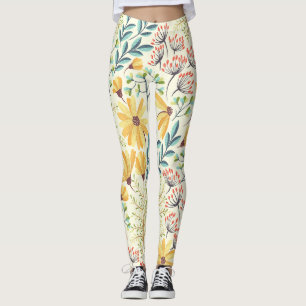 Floral Surface Pattern- Stylish Abstract Wallpaper Leggings