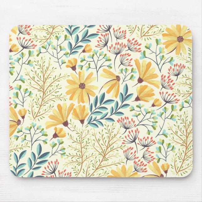 Floral Surface Pattern- Stylish Abstract Wallpaper Mouse Mat (Front)