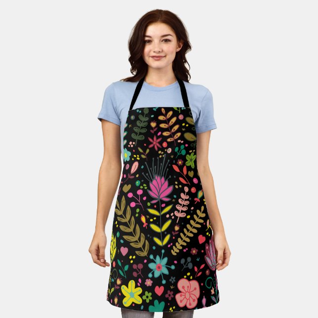 Floral Surface Pattern- Stylish Flowers Wallpaper  Apron (Worn)