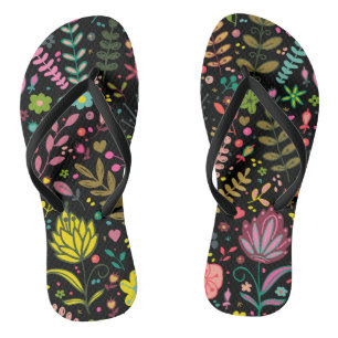 Floral Surface Pattern- Stylish Flowers Wallpaper Flip Flops