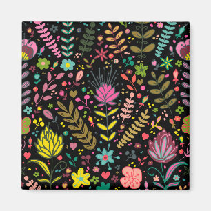 Floral Surface Pattern- Stylish Flowers Wallpaper Magnet