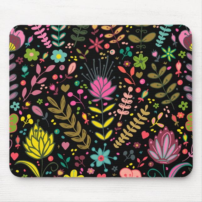 Floral Surface Pattern- Stylish Flowers Wallpaper  Mouse Mat (Front)