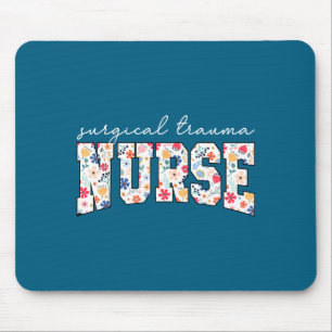 Floral Surgical Trauma Nurse Icu Mouse Mat