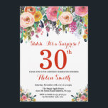 Floral Surprise 30th Birthday Invitation Red<br><div class="desc">Floral Surprise 30th Birthday Invitation for Women. Watercolor Floral Flower. Red, Pink, Yellow, Orange, Purple Flower. Adult Birthday. 30th 40th 50th 60th 70th 80th 90th 100th 13th 15th 16th 18th 20th 21st Any Age. For further customisation, please click the "Customise it" button and use our design tool to modify this...</div>