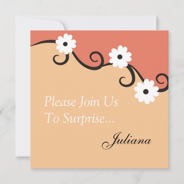 Floral Surprise 50th Birthday Party invitation (Front)