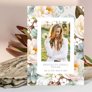 Floral Surround Photo Memorial Program Programme