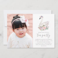 Floral Swan Princess Birthday Photo Tea Party
