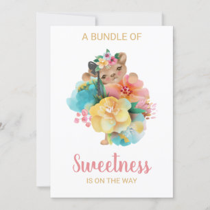 *~* Floral Sweet Bear Baby Shower Invitation