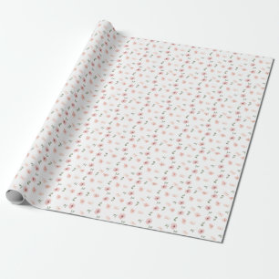 Floral Sweet Cottage Country Blush Flowers Wrapping Paper