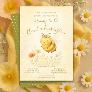 Floral Sweet Mummy to Bee Baby Shower Party Invitation