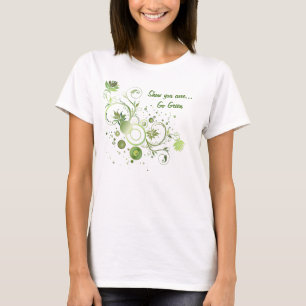Floral Swirl Abstract Go Green Earth Day T-Shirt