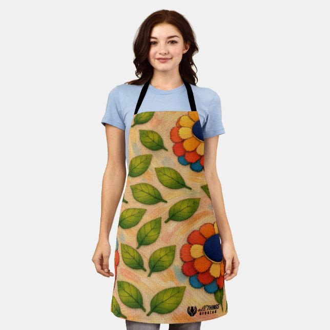 Floral Swirl Apron (Worn)