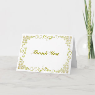 Floral Swirl Decorative Boarder with Thank You Card