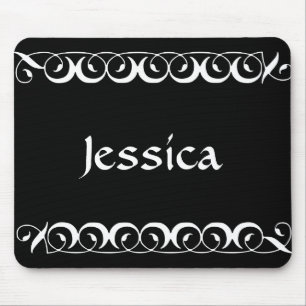 Floral Swirl Decorative With Initial Personalised Mouse Mat