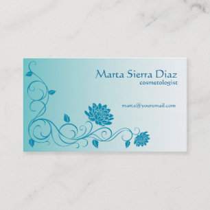 Floral Swirl Edge Business Card