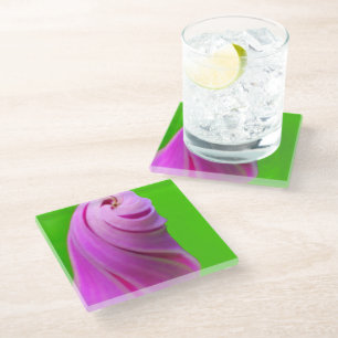 Floral Swirl Pattern Glass Coaster