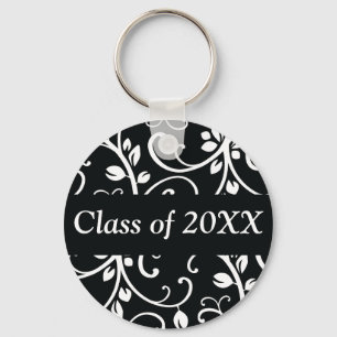 Floral Swirl Personalised Class Of Keychain