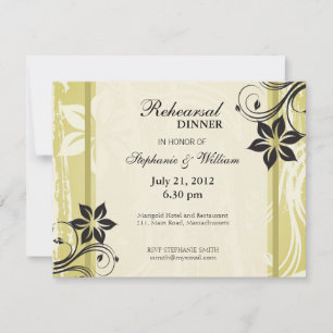 Floral Swirl Rehearsal Dinner Card