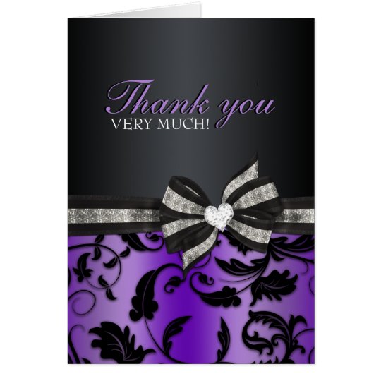 Floral Swirl Sweet Sixteen Thank You Card