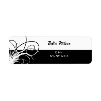 floral swirls address label