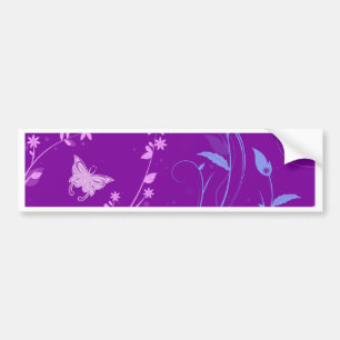 Floral Swirls and Butterflies Bumper Sticker