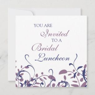 Floral Swirls Bridal Luncheon Invitation Cards