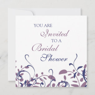 Floral Swirls Bridal Shower Invitation Cards