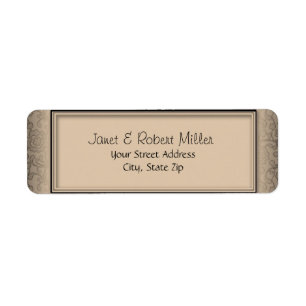 Floral Swirls Gold Return Address Labels