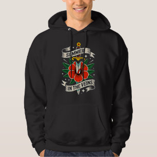 Floral Sword Emblem Vibrant Hibiscus Summer Hoodie
