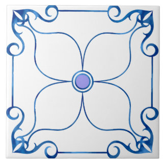 Floral Symmetry Mediterranean (Lilac) Tile