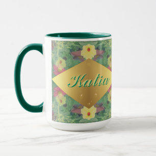 Floral Symmetry w/Name Mug