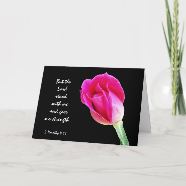 Floral Sympathy, Scripture Verse on God's Strength Card (Front)