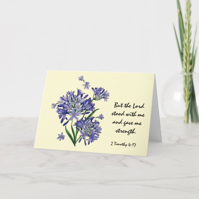 Floral Sympathy, Scripture Verse on God's Strength Card (Front)