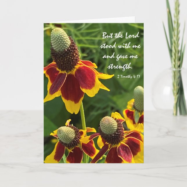 Floral Sympathy, Scripture Verse on God's Strength Card (Front)