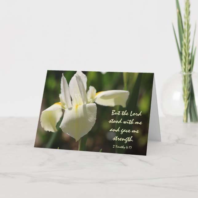 Floral Sympathy, Scripture Verse on God's Strength Card (Front)