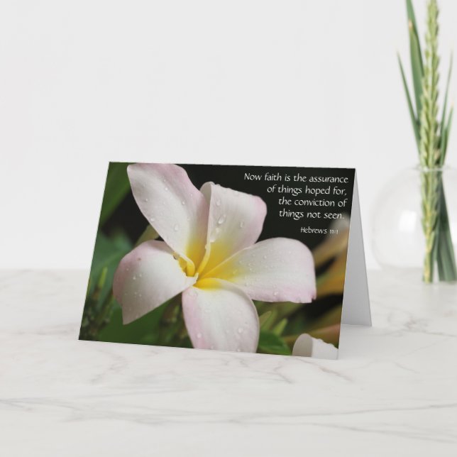 Floral Sympathy w verse (Hebrews) on faith hope Card (Front)