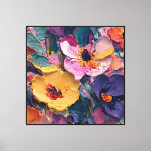 Floral Symphony Abstract Texture Art Canvas Print