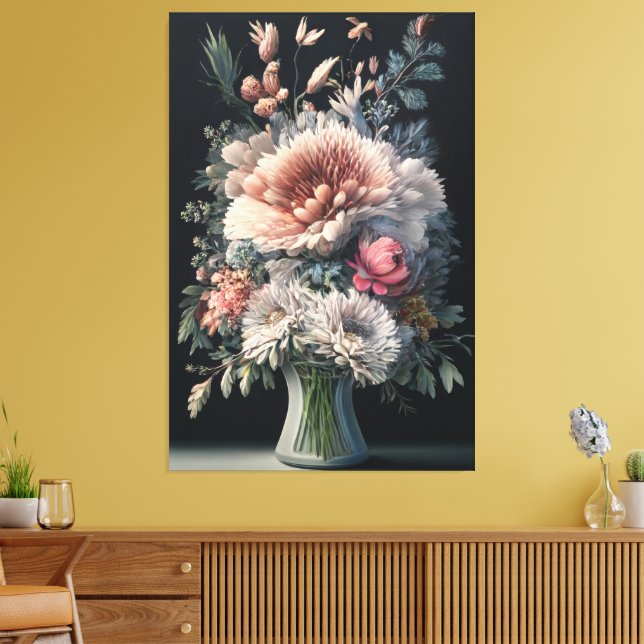Floral Symphony Canvas Print (Insitu(LivingRoom))