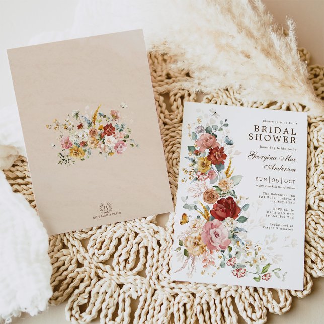 Floral Symphony | Chic Garden Flower Bridal Shower Invitation (Creator Uploaded)