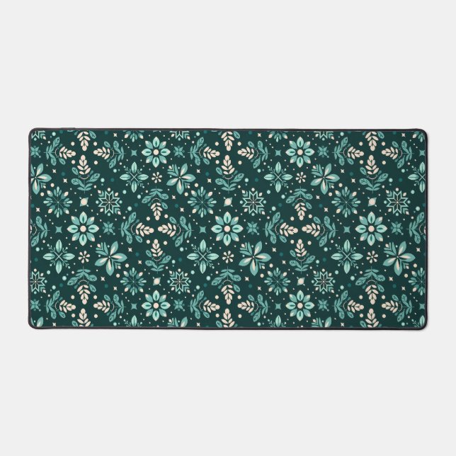 Floral Symphony Pattern Desk Mat (Front)