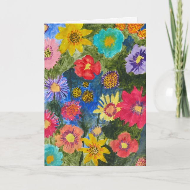  Floral Symphony - Uplifting Blank Greeting Card (Front)